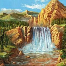 Схема вышивки «горный пейзаж»