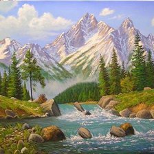 Схема вышивки «горный пейзаж»