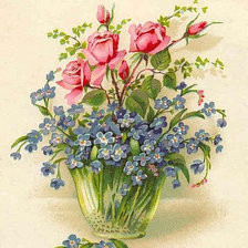 Схема вышивки «розы и незабудки»