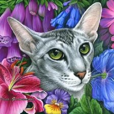 Схема вышивки «Кошка»