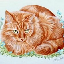 Схема вышивки «Рыжий кот»