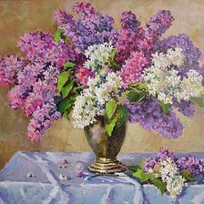 Схема вышивки «сирень»