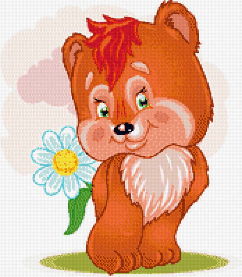 мишка - детское, ромашка, медвеженок, миша, детская, детям - предпросмотр