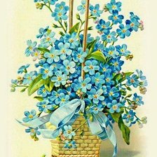 Схема вышивки «Букет незабудок»