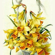 Схема вышивки «Букет нарцисов»