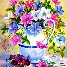 Схема вышивки «Цветы в вазе»