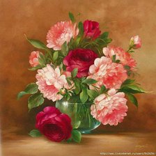 Схема вышивки «серия "пионы"»