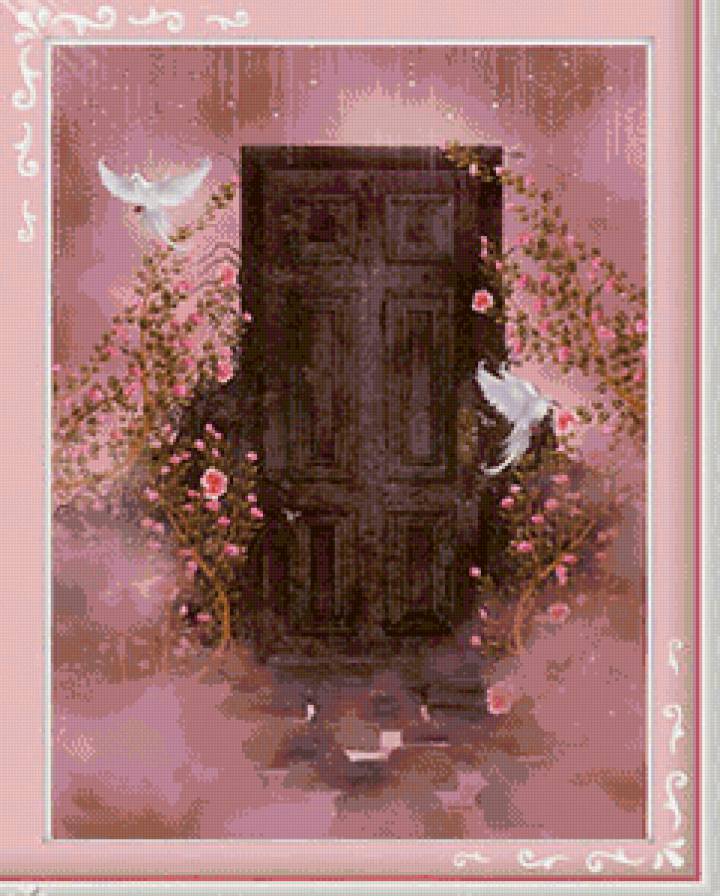 Дверь - птицы, природа - предпросмотр