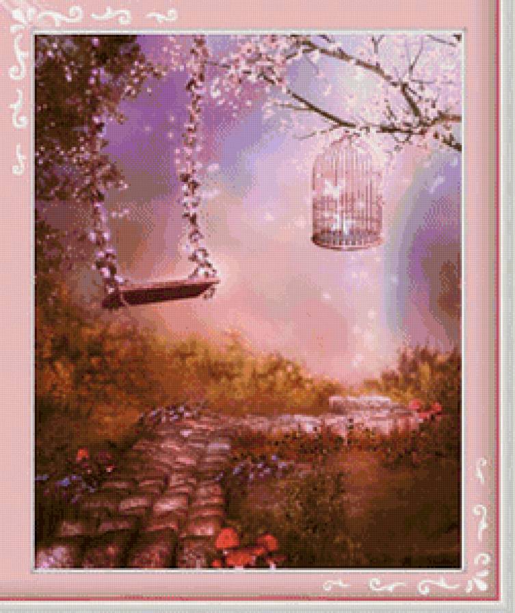 Качели - пейзаж, природа - предпросмотр