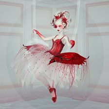 Схема вышивки «девушка в красном»