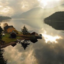 Схема вышивки «утро в Норвегии»