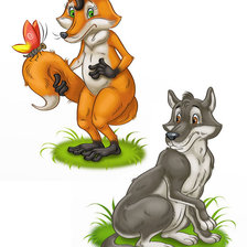 Схема вышивки «волк и лиса»