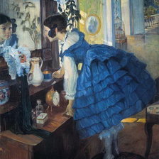 Схема вышивки «БАРЫШНЯ У ЗЕРКАЛА»