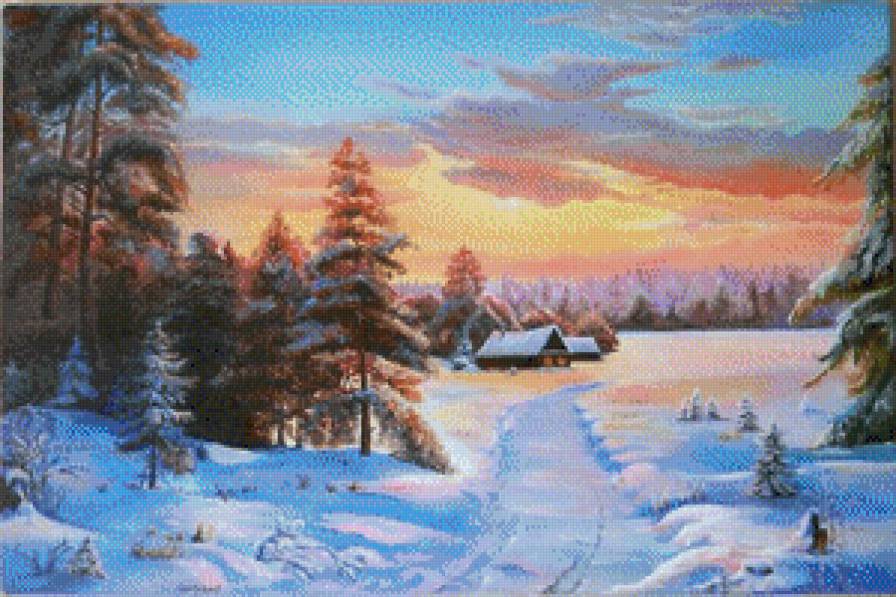 Лесная сторожка - новый год, лес - предпросмотр