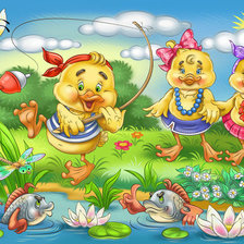 Схема вышивки «веселенькая рыбалочка»