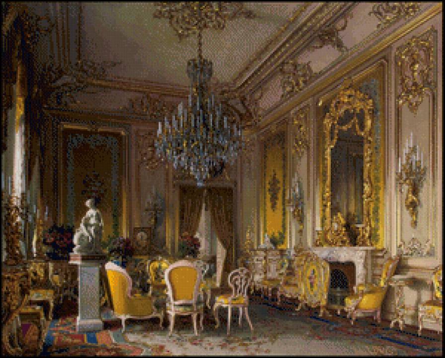 СЕРИЯ  "ОСОБНЯК БАРОНА ШТИГЛИЦА". ГОСТИНАЯ - гостиная, вазы, люстры, диваны, цветы, мебель - предпросмотр