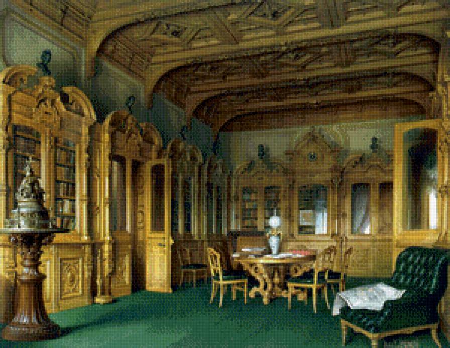 СЕРИЯ  "ОСОБНЯК БАРОНА ШТИГЛИЦА". БИБЛИОТЕКА - библиотека, ковры, мебель, книги - предпросмотр