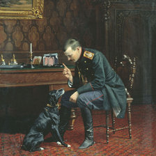 Схема вышивки «ОФИЦЕР С СОБАКОЙ»