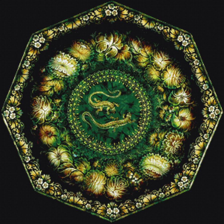 изумрудный узор - цветы, узоры - предпросмотр