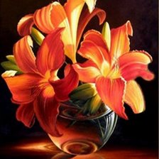 Схема вышивки «розовые лилии»