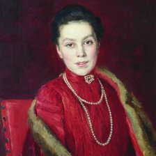 Схема вышивки «СЕРИЯ  "ПОРТРЕТЫ". ДАМА В КРАСНОМ»