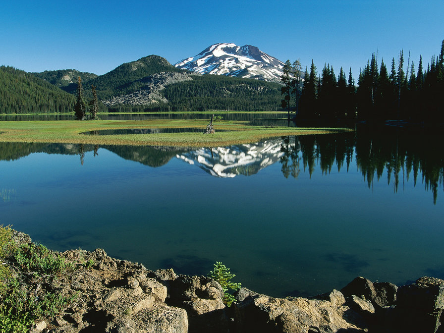 горный пейзаж - вода, горы, пейзаж - оригинал