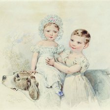 Схема вышивки «ДЕВОЧКИ С СОБАКОЙ»