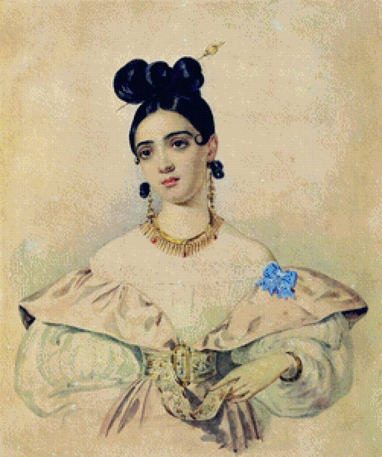 СЕРИЯ  "ПОРТРЕТЫ". ПОРТРЕТ А.Д. БАРАТЫНСКОЙ - портрет, бриллианты, дама, платье, кружево - предпросмотр