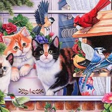 Схема вышивки «котики»