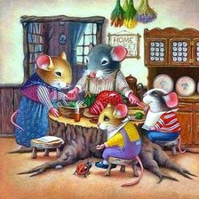 Схема вышивки «мышинный ужин»