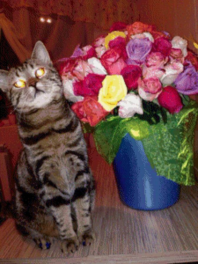 Симба с цветами - предпросмотр