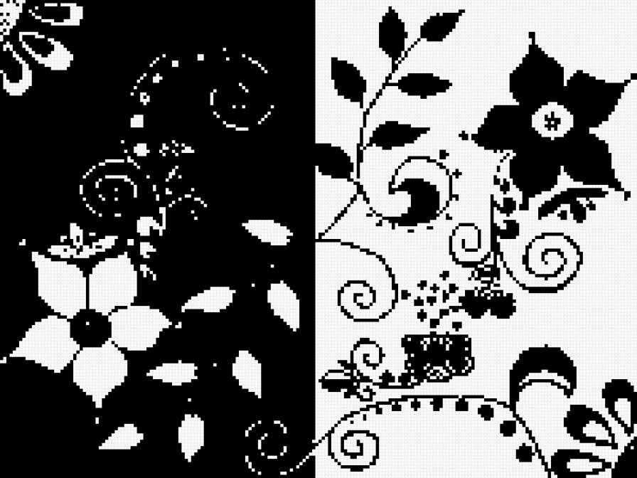 Черно-белая подушка - подушка, монохром - предпросмотр