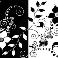 Схема вышивки «Черно-белая подушка»