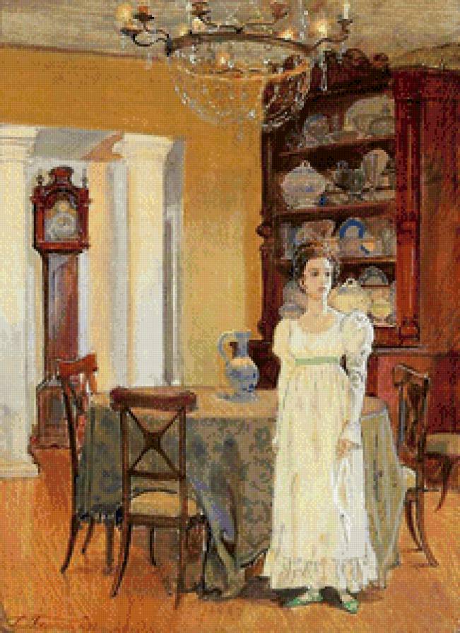 В УСАДЬБЕ - лето, девушка, усадьба, часы, комната стол - предпросмотр