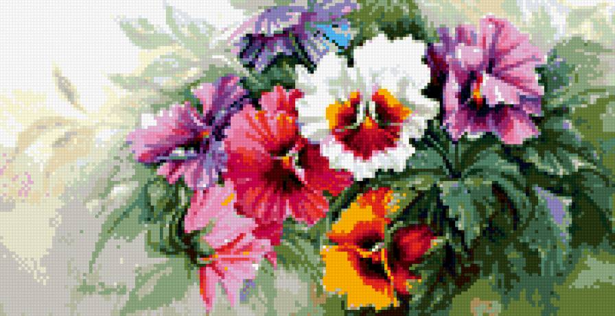 Цветы - живопись, цветы, букет - предпросмотр