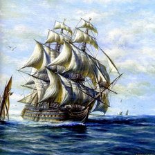 Схема вышивки «парусник»