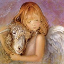 Схема вышивки «Angel con Cordero»