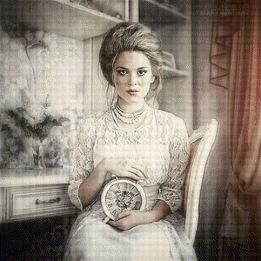 серия ,,женщины" - женщина.девушка.часы - предпросмотр