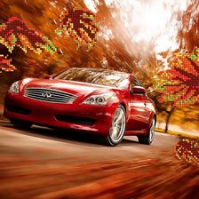 Схема вышивки «Автомобиль на природе»