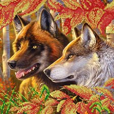 Схема вышивки «Волки»