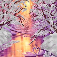 Схема вышивки «Лебеди»