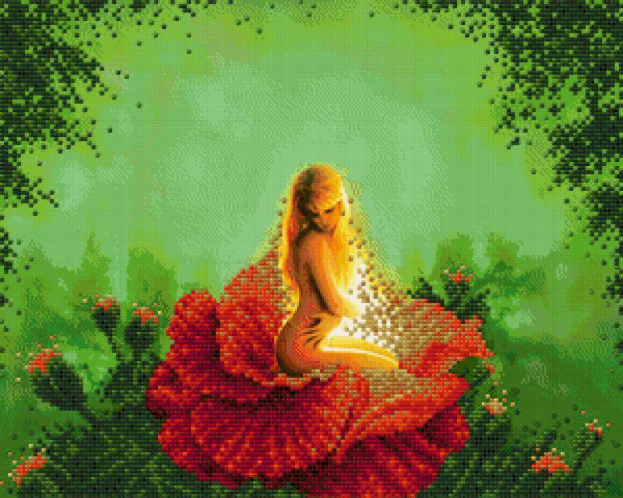 девушка в цветке - цветы, девушка, люди - предпросмотр