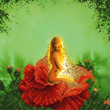 Схема вышивки «девушка в цветке»