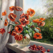 Схема вышивки «маки»