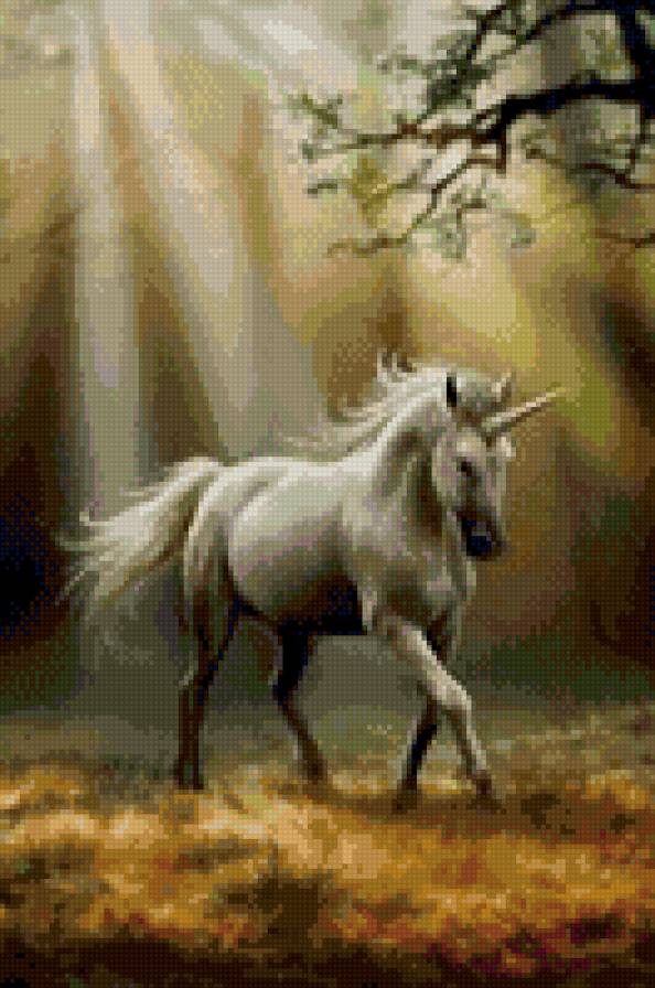 Единорог - единорог, лес - предпросмотр