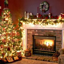 Схема вышивки «Рождественский камин»