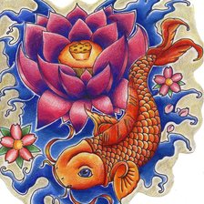 Схема вышивки «Кои»