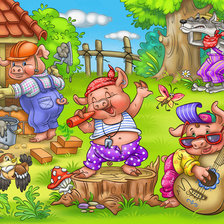 Схема вышивки «три поросенка»