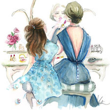 Схема вышивки «Мама и дочь»