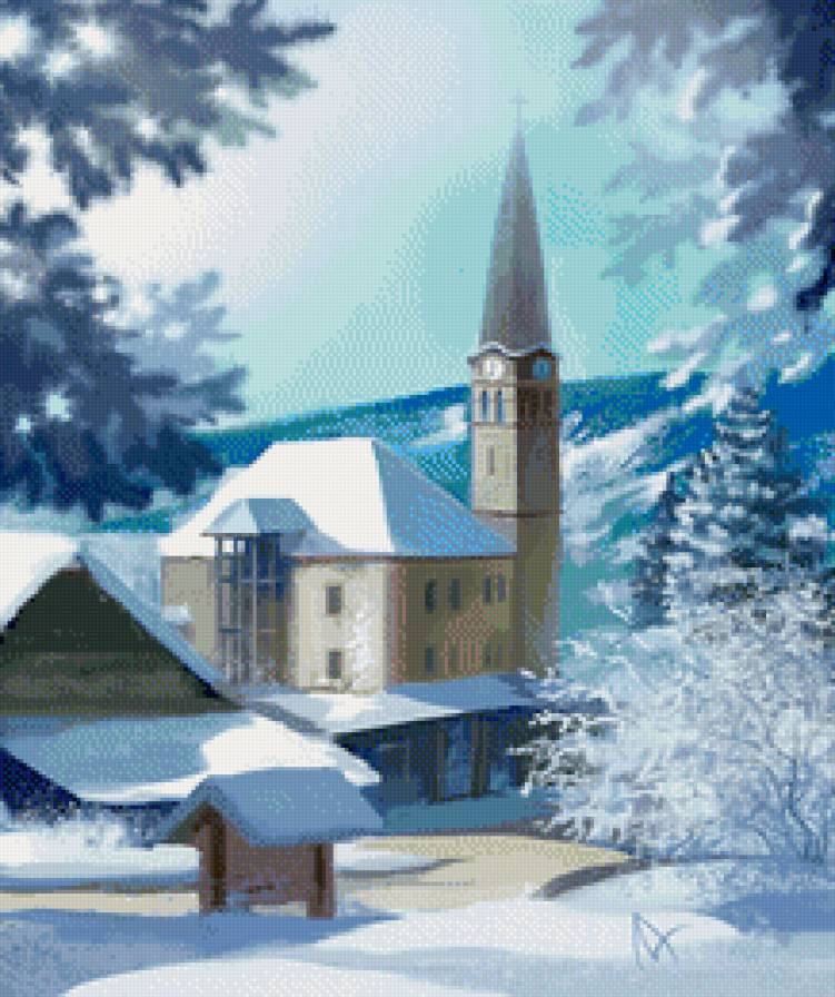 Зима - зима, домик - предпросмотр